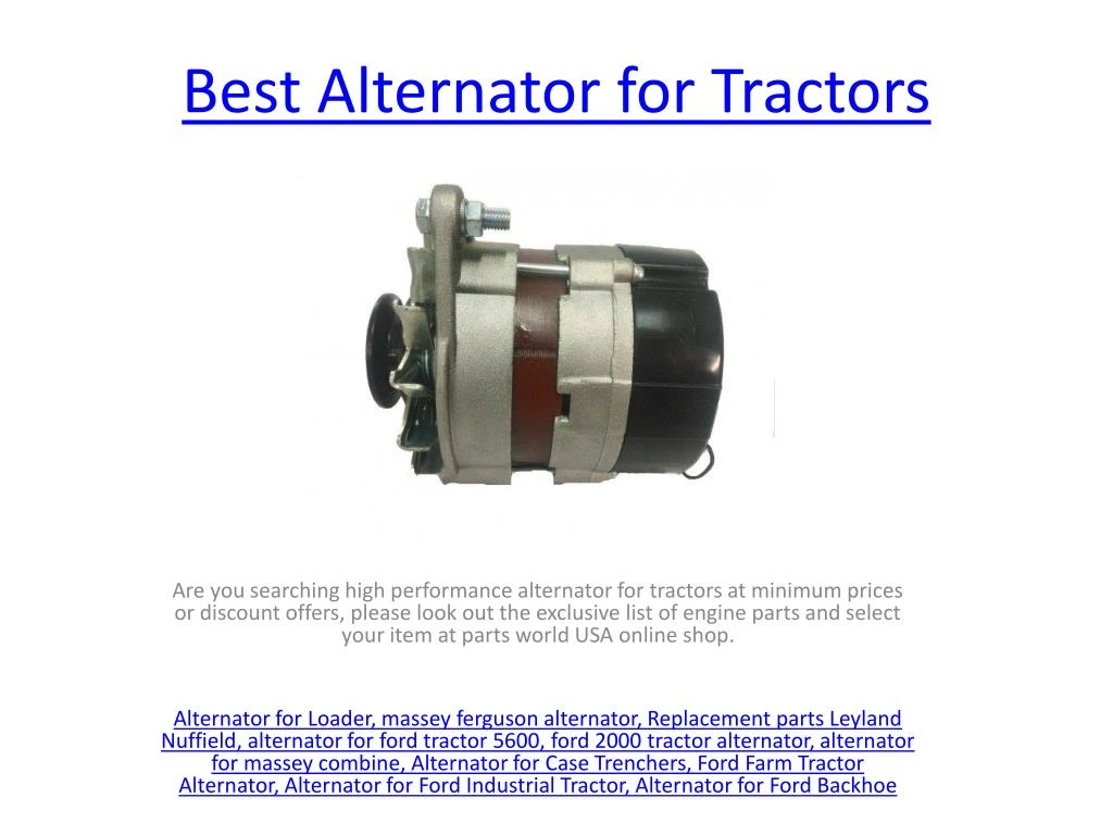 best alternator for tractors