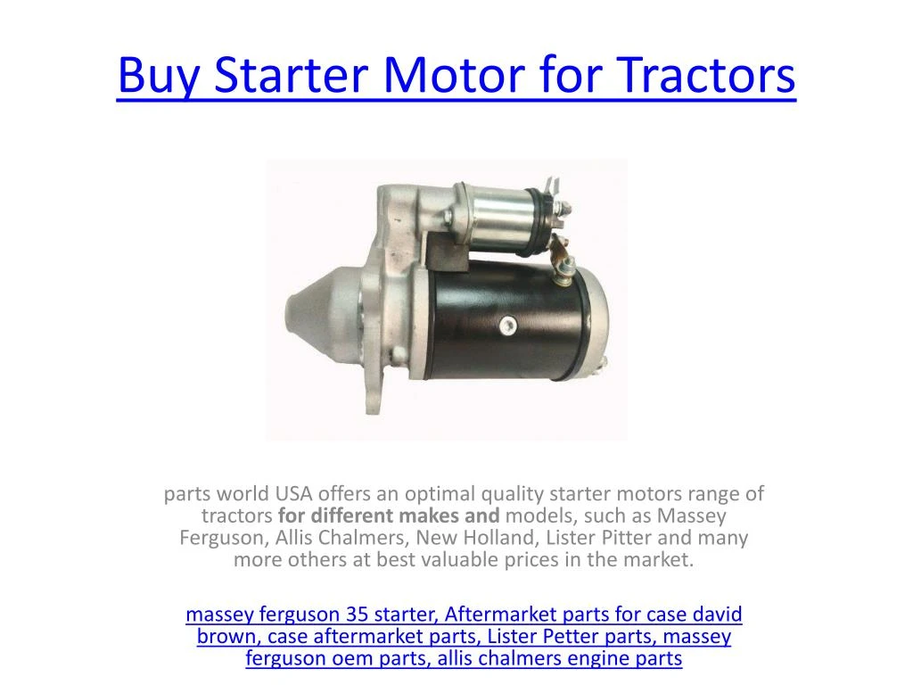 buy starter motor for tractors