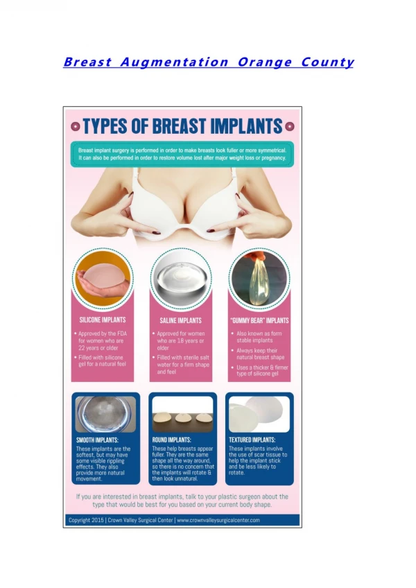 Breast Augmentation Surgery Orange County