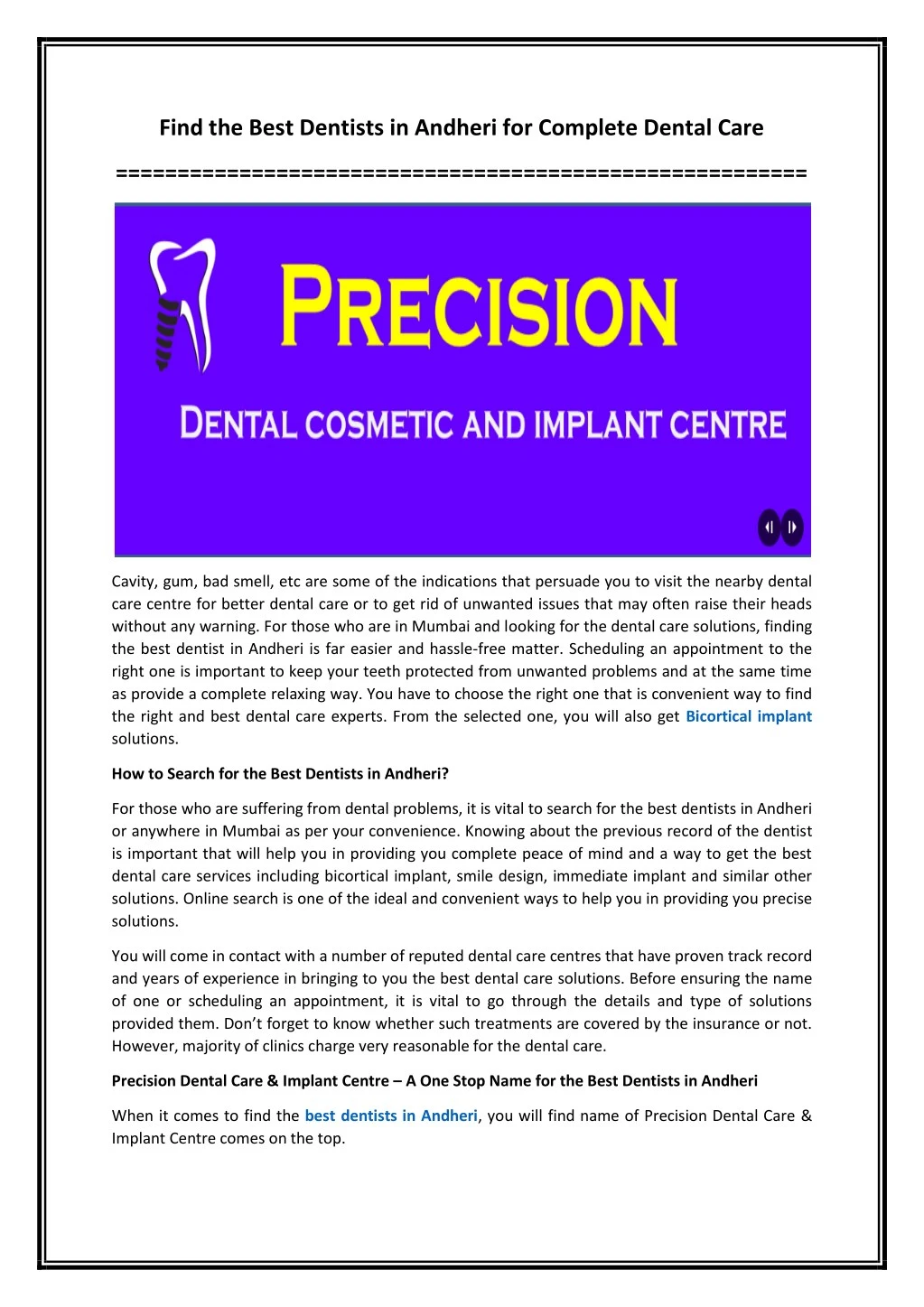 find the best dentists in andheri for complete