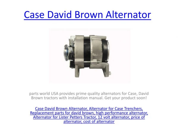 Case David Brown Alternator
