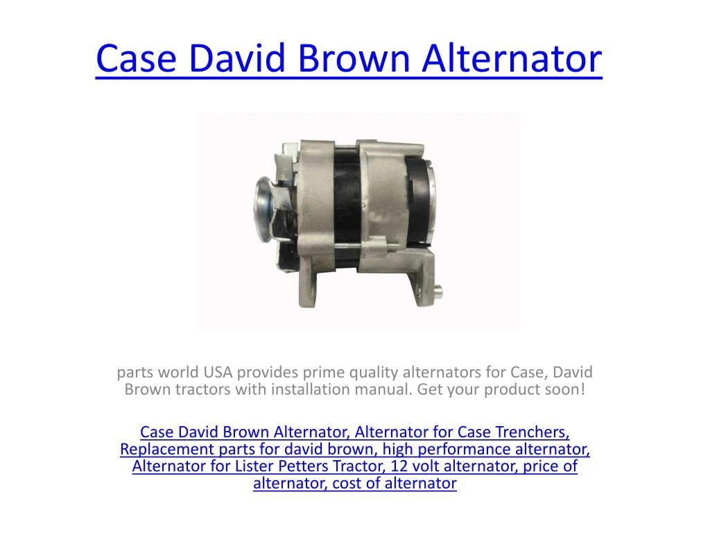 case david brown alternator