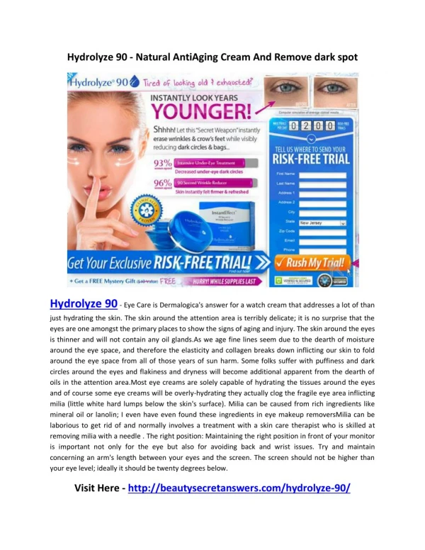 Hydrolyze 90 - Wrinkle Reducer Makes You Look Years Younger