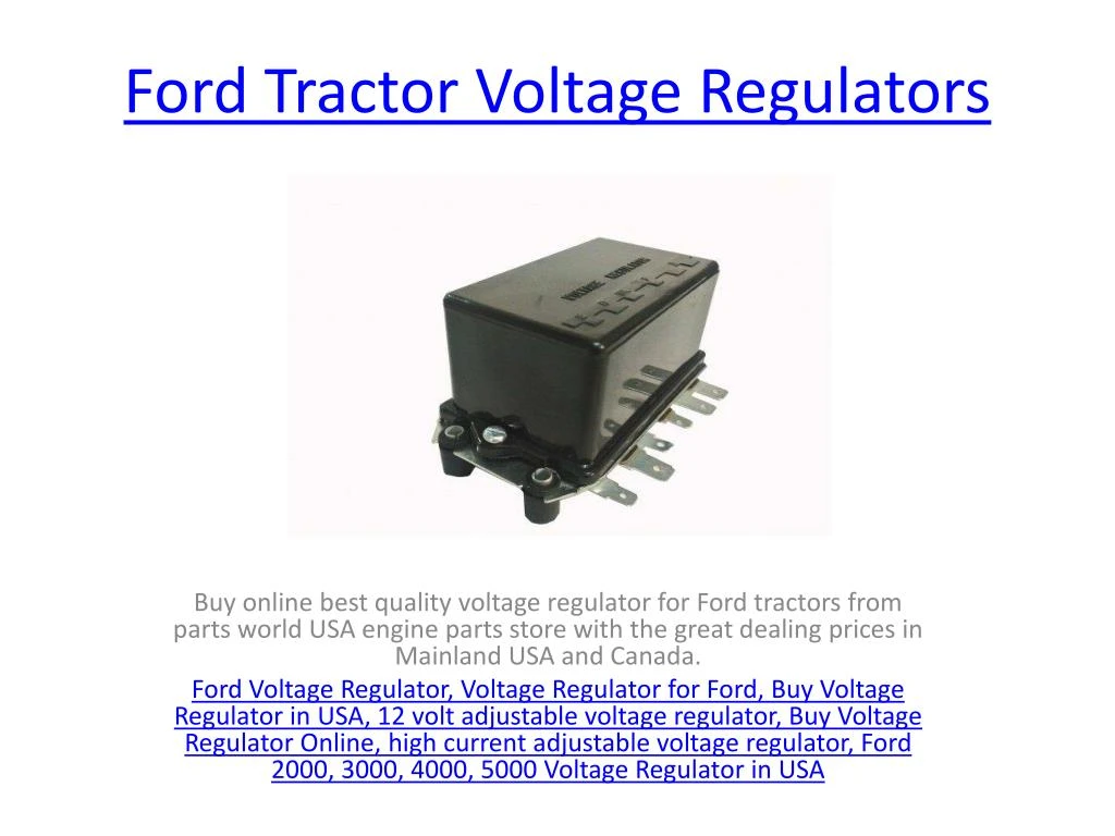 ford tractor voltage regulators