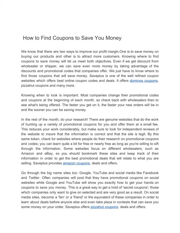 coupon codes deals sales freebies - saveplus