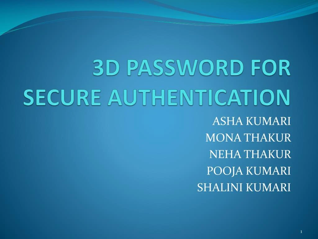 3d password for secure authentication