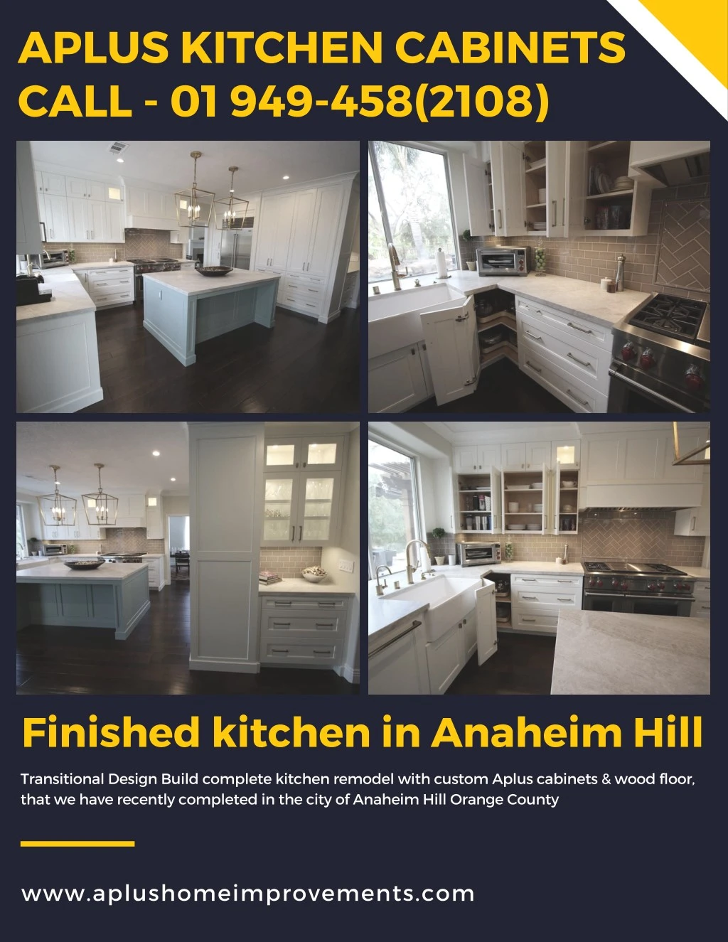 aplus kitchen cabinets call 01 949 458 2108