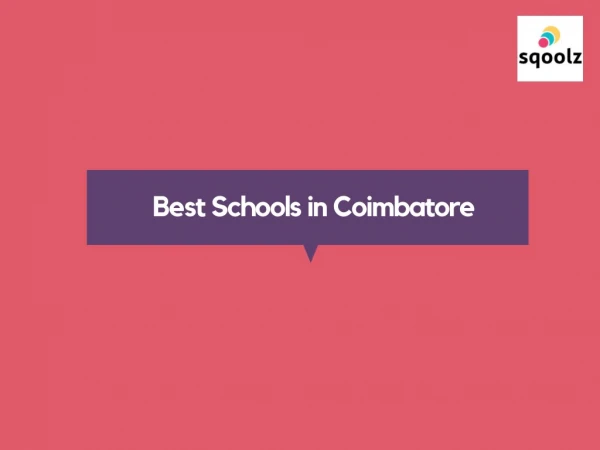 Best Schools in Coimbatore