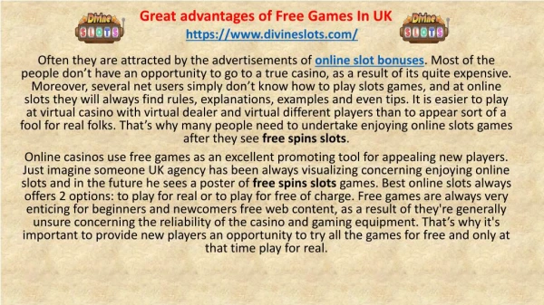 Great advantages of Free Games In UK