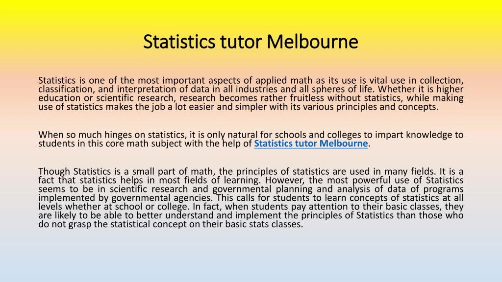 statistics tutor melbourne