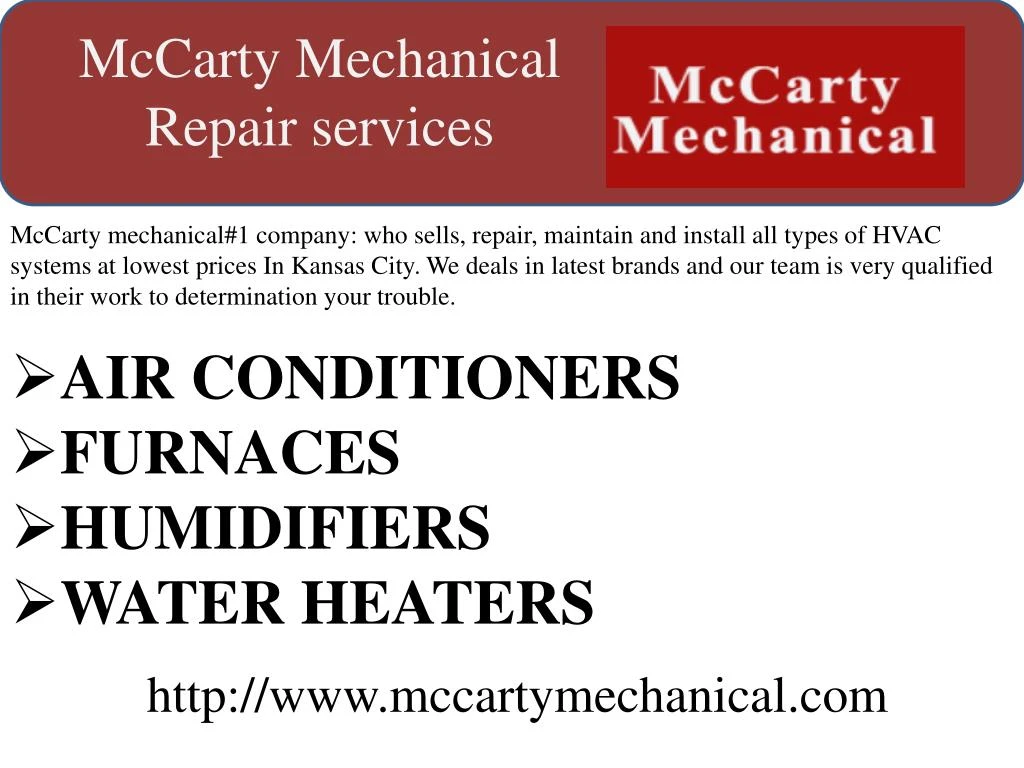 mccarty mechanical repair services