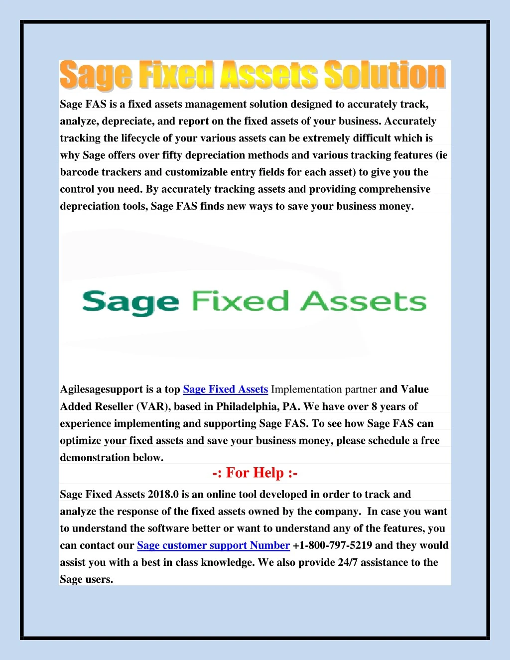 sage fas is a fixed assets management solution