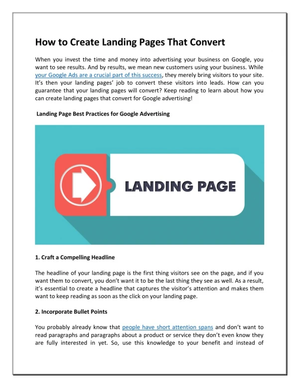 How to Create Landing Pages That Convert