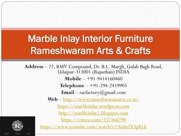 Marble Inlay Interior Furniture Rameshwaram Arts & Crafts