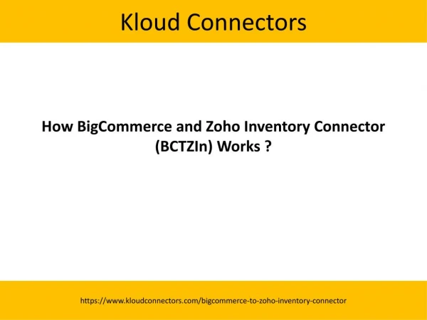 Bigcommerce Zoho Inventory Integration