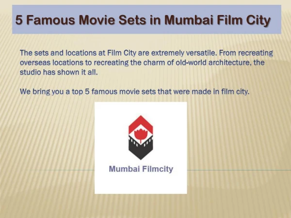 5 Famous Movie Sets in Mumbai Film City | Mumbai Filmcity Tours