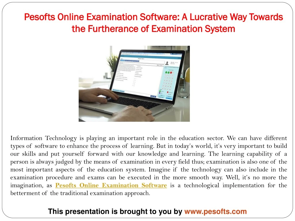 pesofts online examination software a lucrative