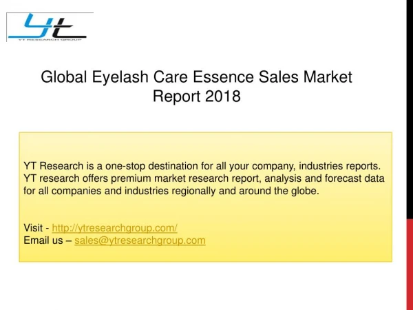 Global Eyelash Care Essence Sales Market Report 2018