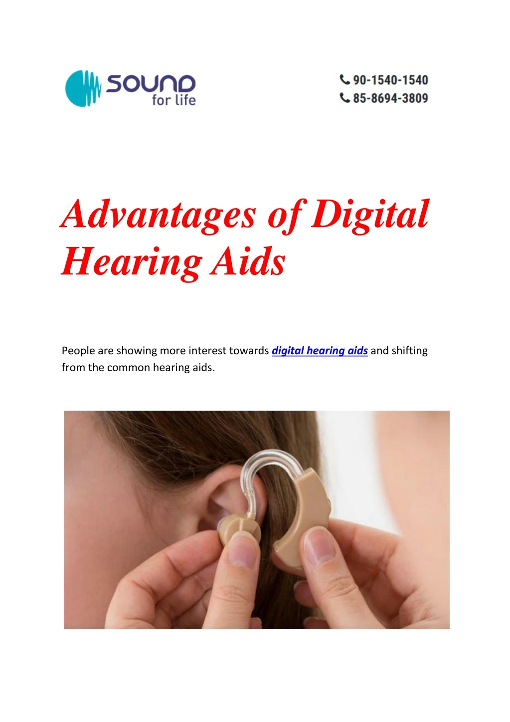 advantages of digital hearing aids