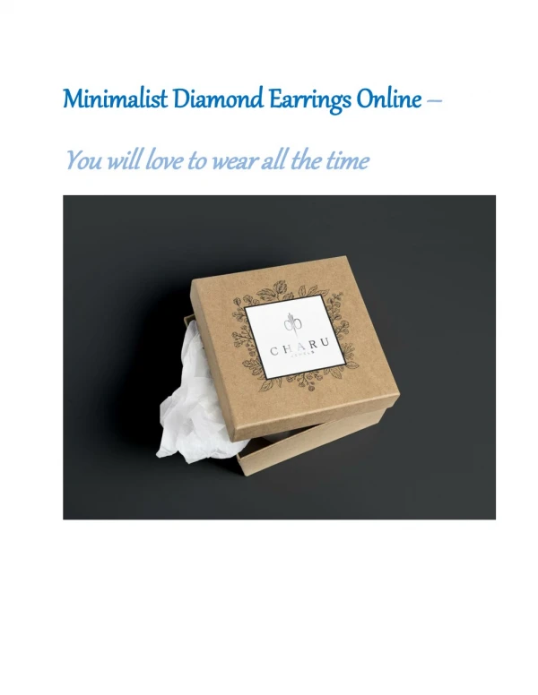 Minimalist Diamond Earrings Online