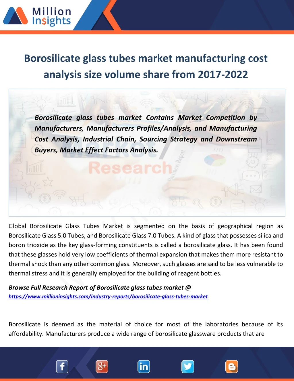 borosilicate glass tubes market manufacturing