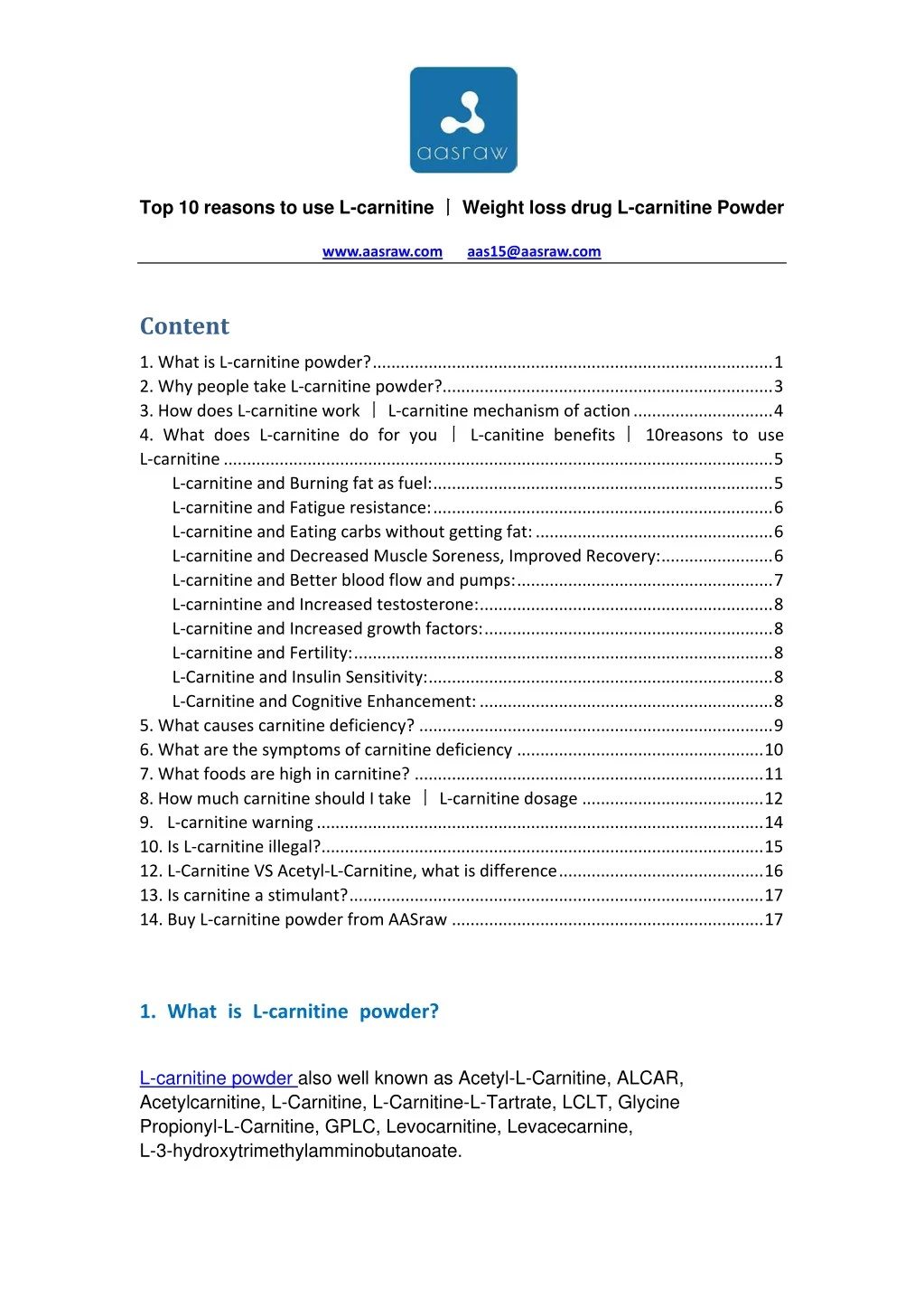 top 10 reasons to use l carnitine