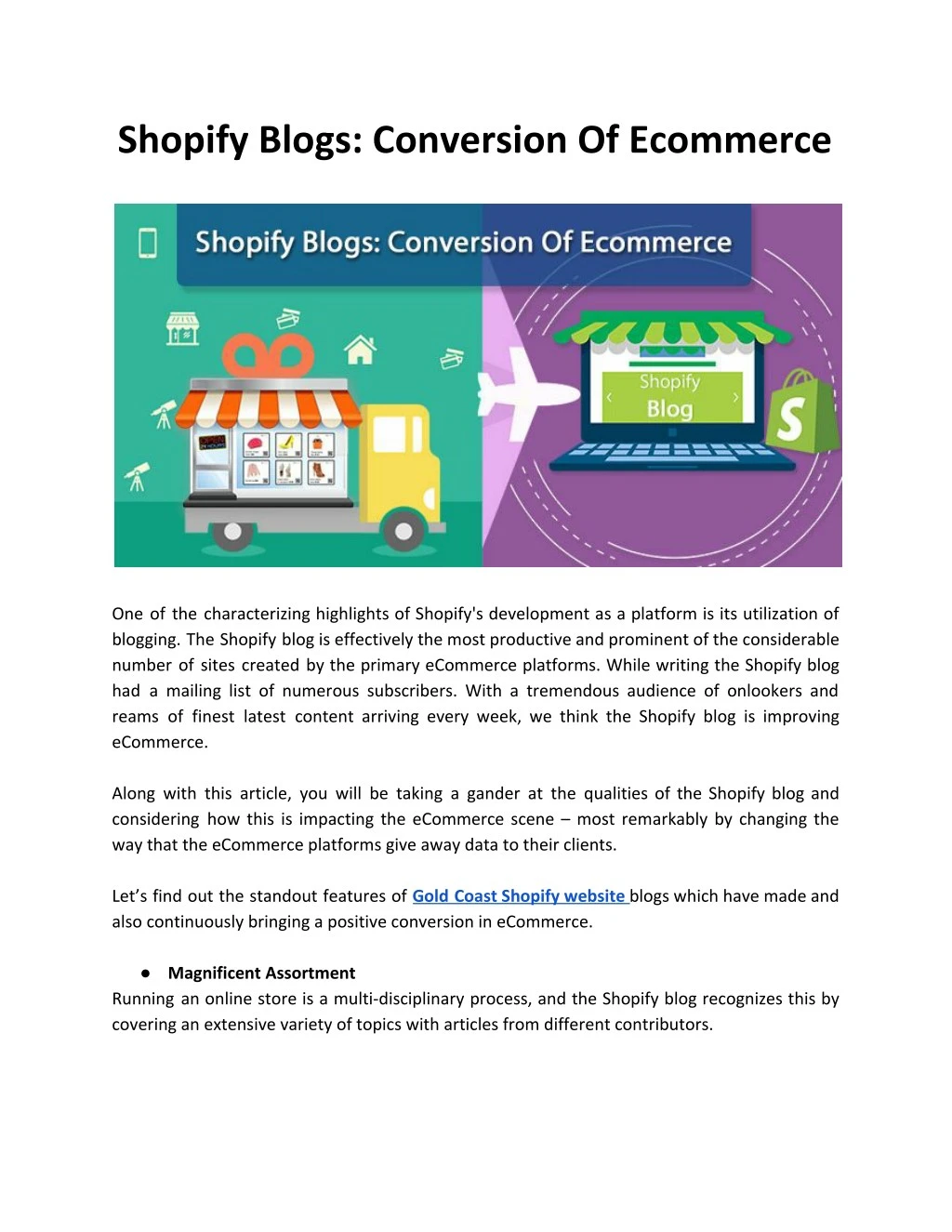 shopify blogs conversion of ecommerce