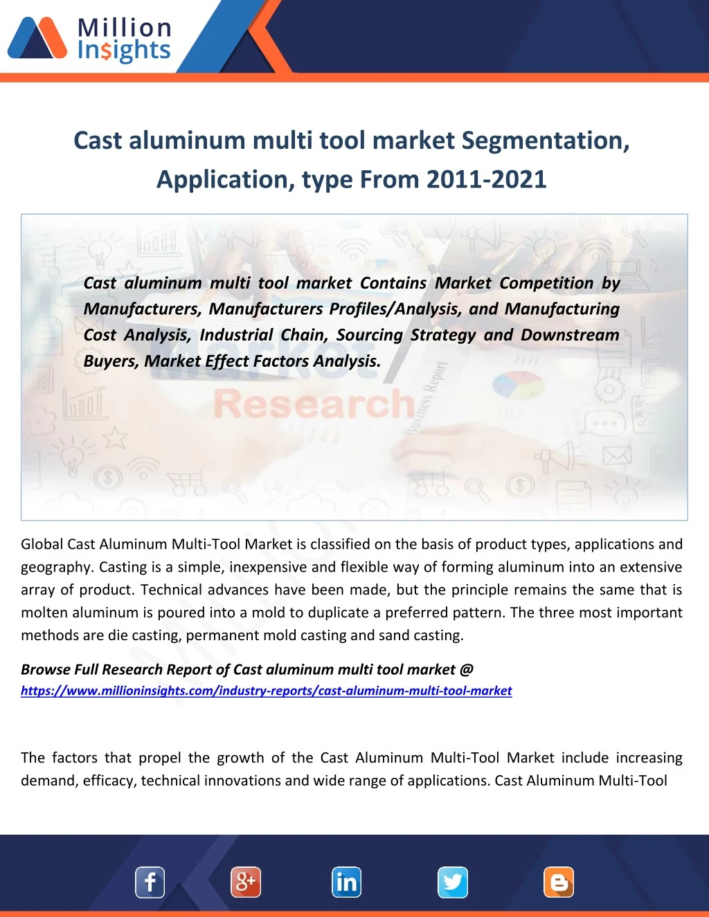 cast aluminum multi tool market segmentation