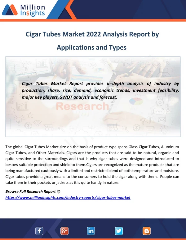 Cigar Tubes Market 2022 Analysis Report by Applications and Types