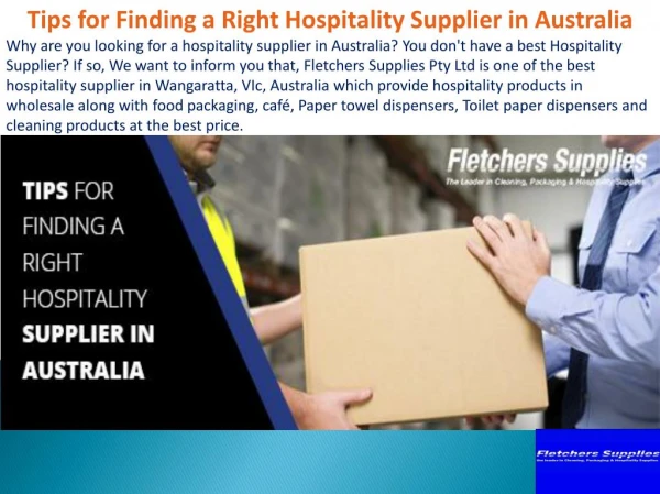 Tips for Finding a Right Hospitality Supplier in Australia
