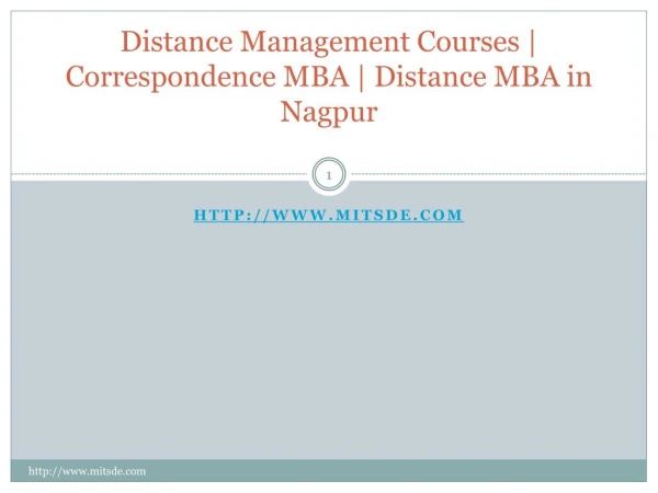 Distance Management Courses | Correspondence MBA | Distance MBA in Nagpur