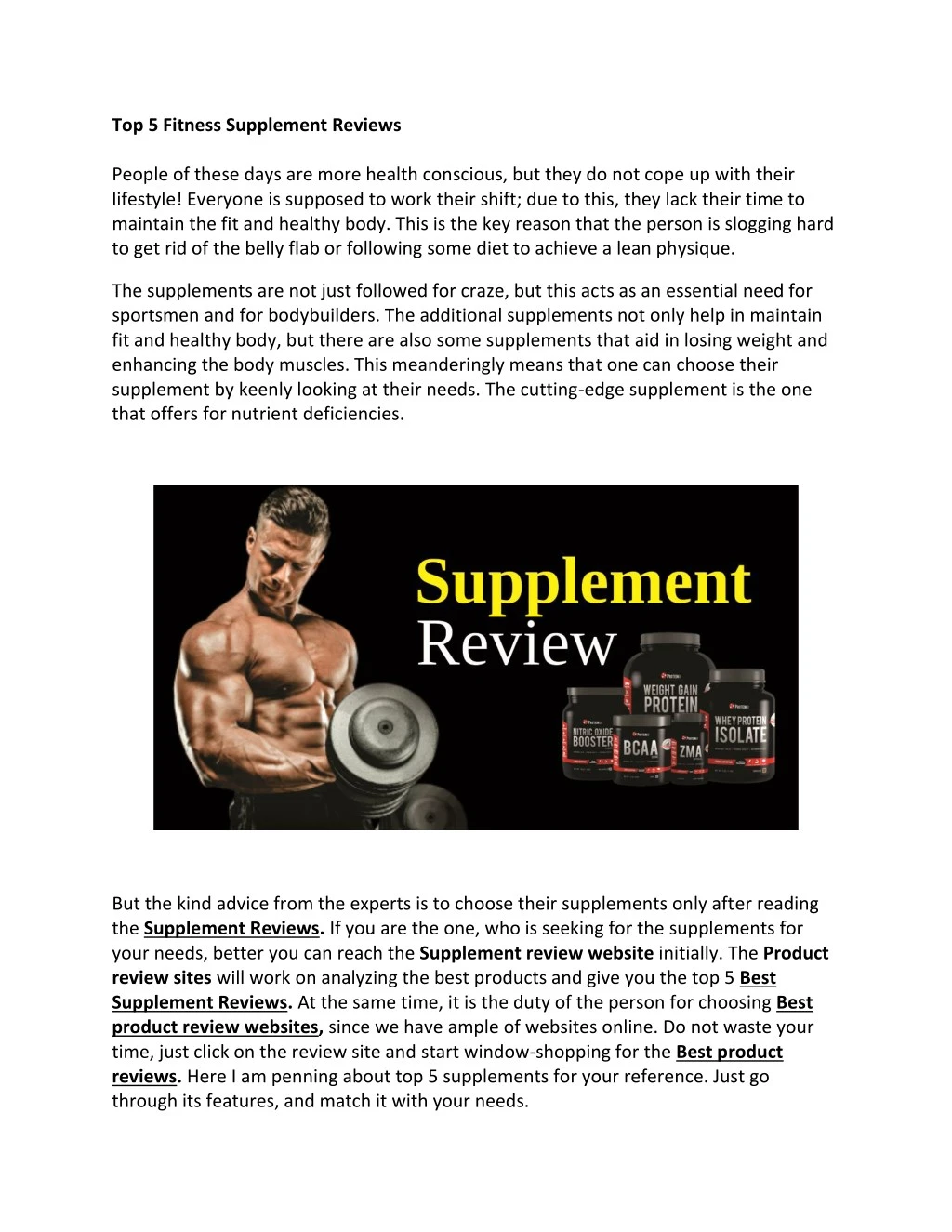 top 5 fitness supplement reviews people of these