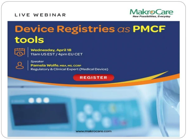 Webinar on Device Registries as PMCF tools