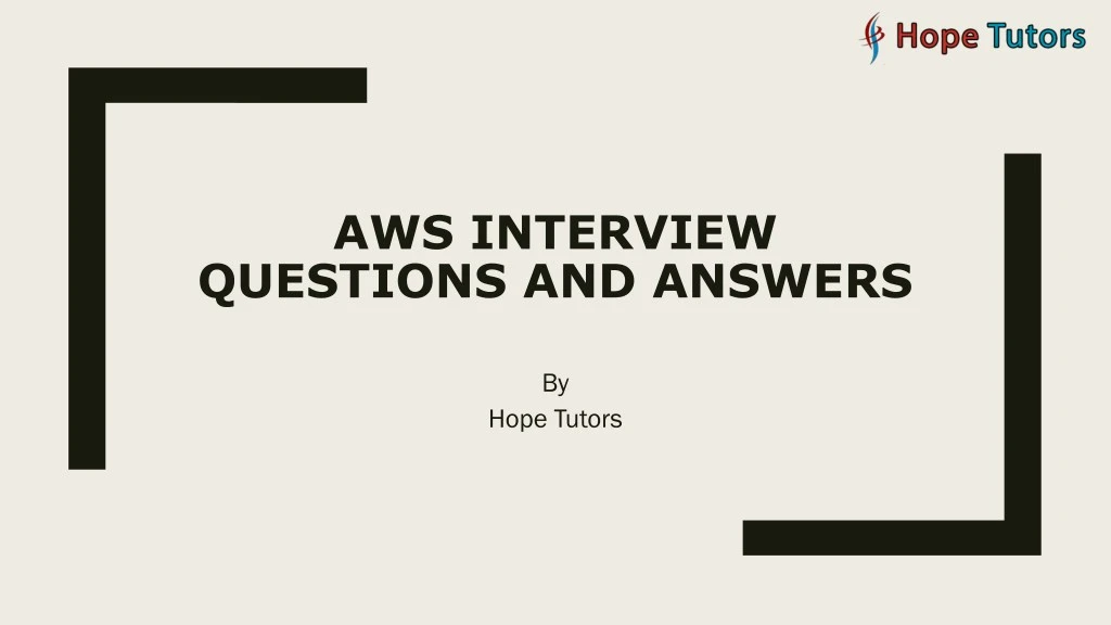 aws interview questions and answers