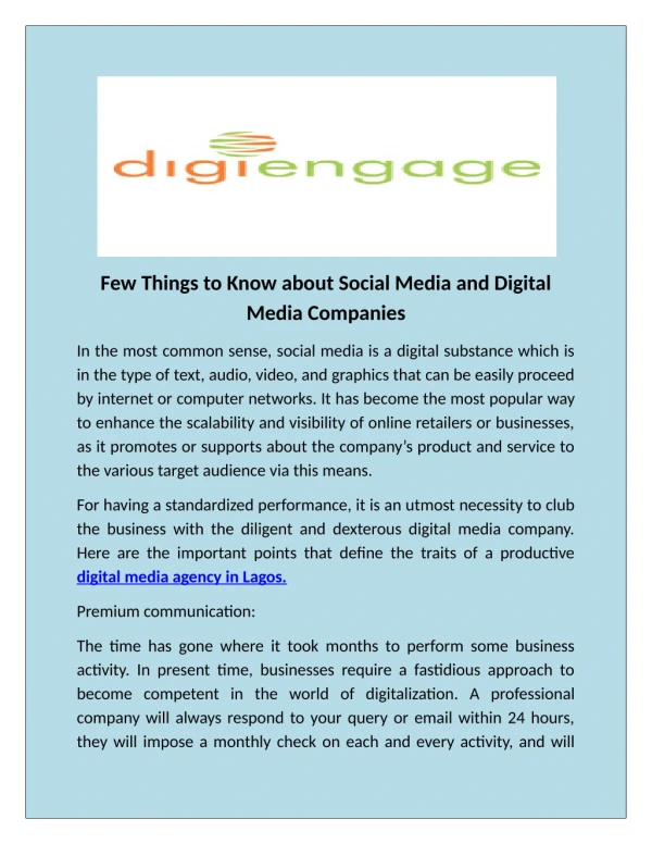 Best online digital media company in Nigeria
