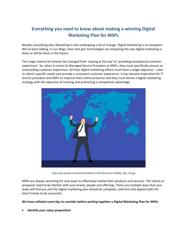 Everything you need to know about making a winning Digital Marketing Plan for MSPs
