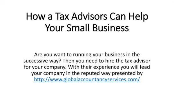 How a Tax Advisors Can Help Your Small Business