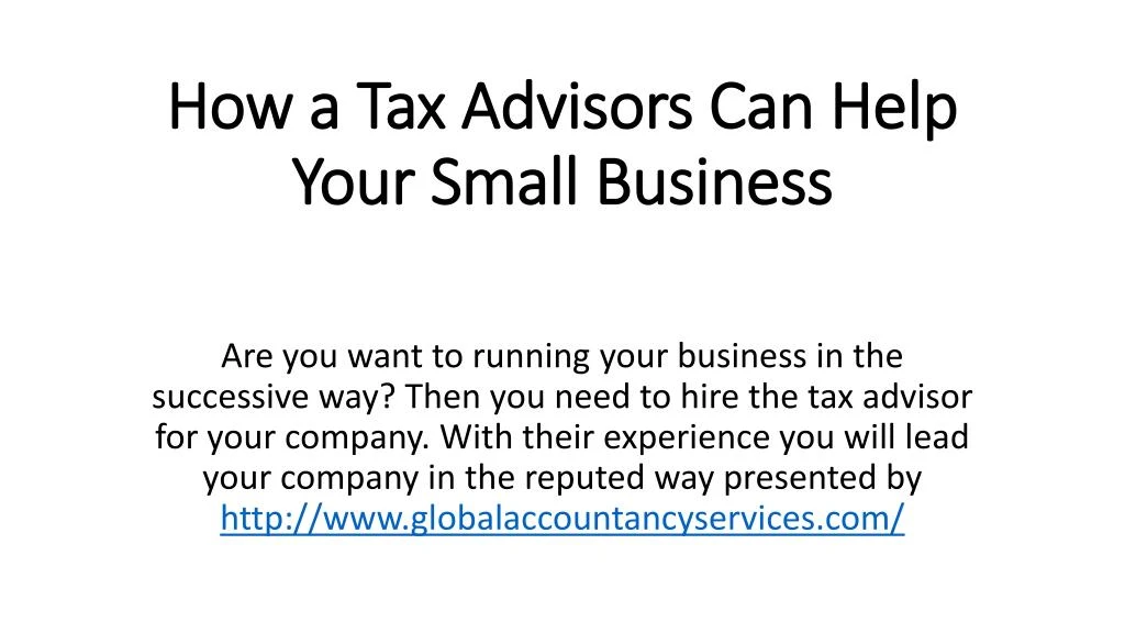 how a tax advisors can help your small business