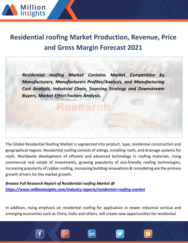 Residential roofing industry analysis by application growth rate sales forecast 2021