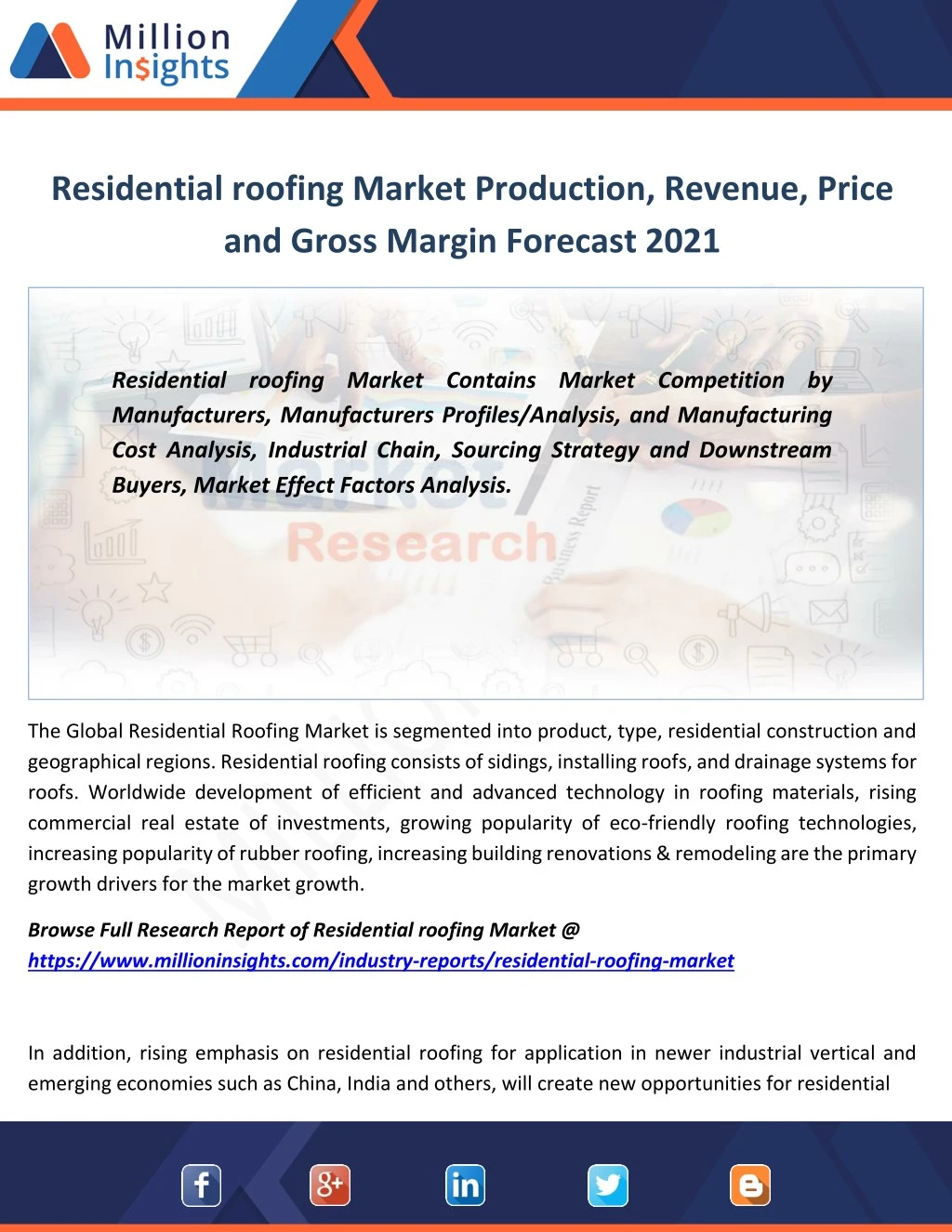 residential roofing market production revenue