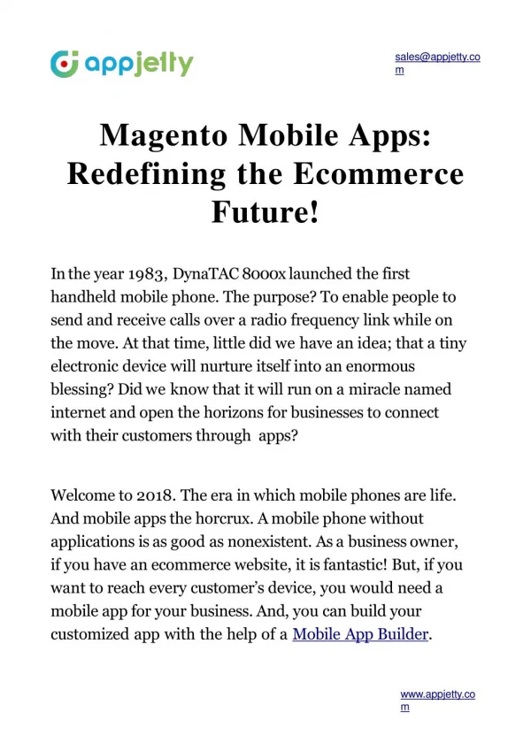 Magento Mobile Apps: Redefining the Ecommerce Future!