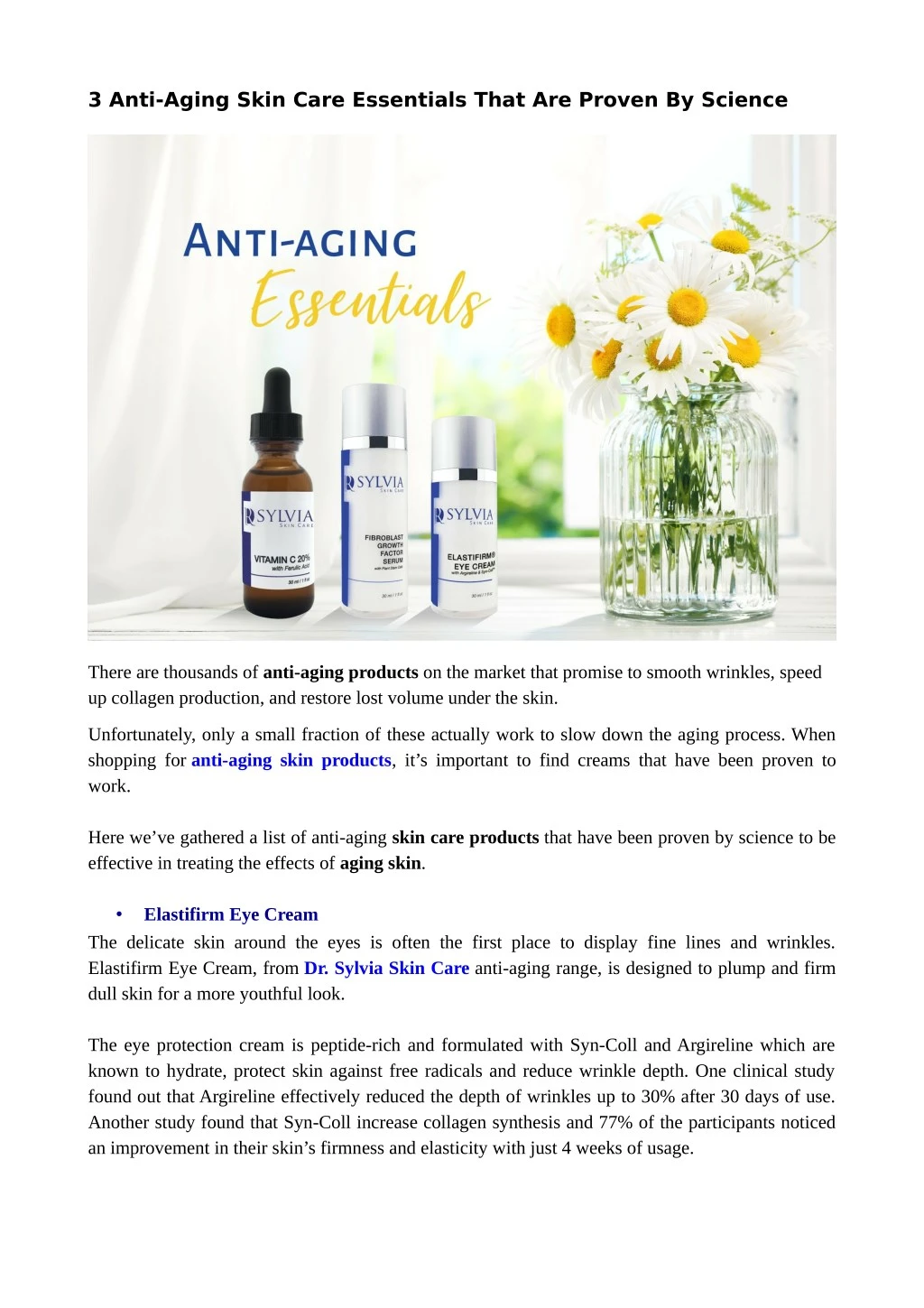 3 anti aging skin care essentials that are proven