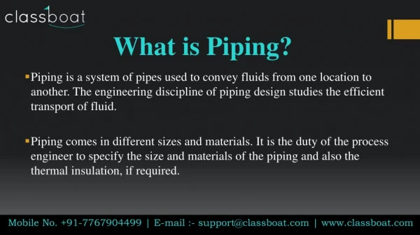 Piping Design Course in Pune