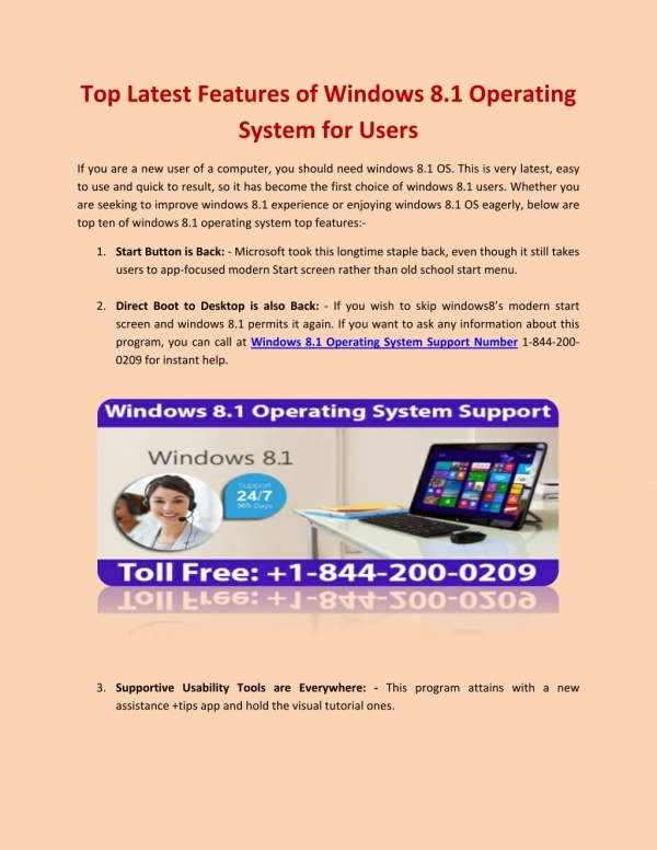 Top Latest Features of Windows 8.1 Operating System for Users