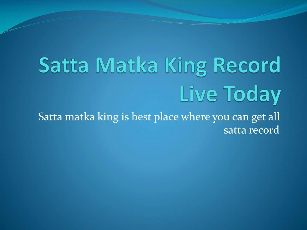 satta matka king record live today