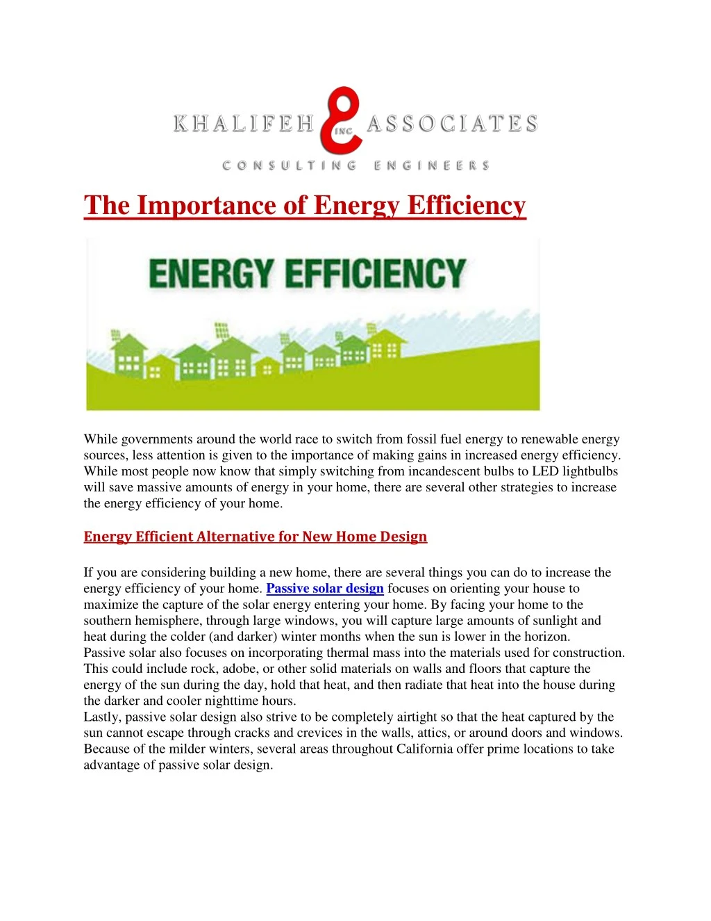 the importance of energy efficiency