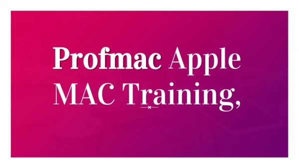 profmac apple mac training