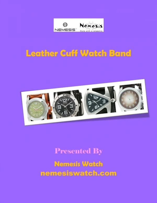 Leather Cuff Watch Band