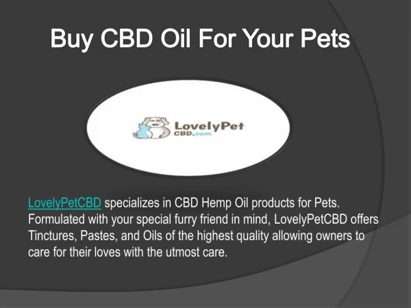 Buy CBD Oil For Your Pets