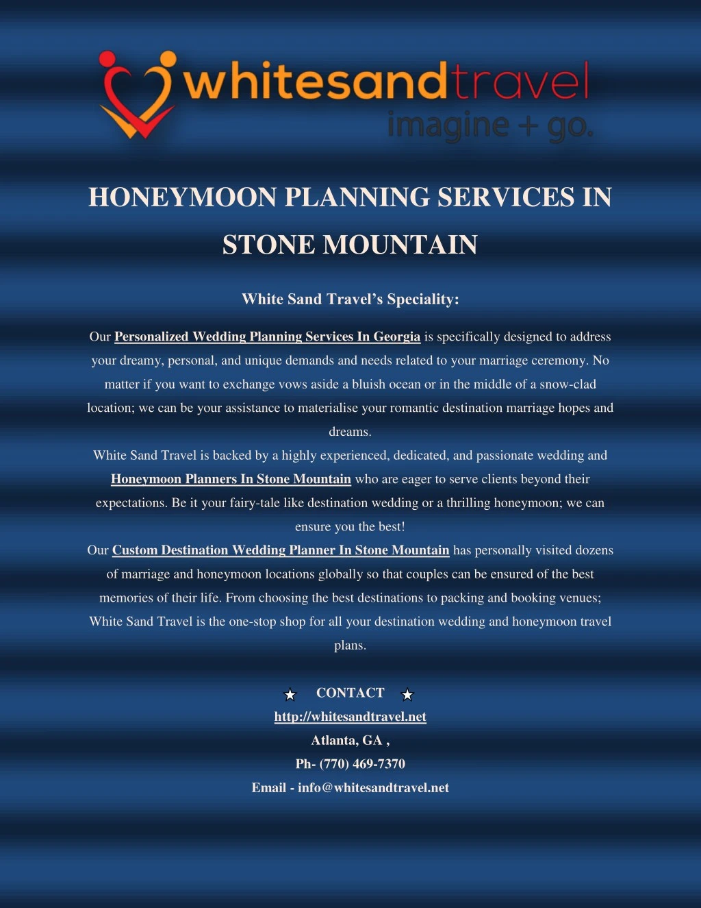 honeymoon planning services in